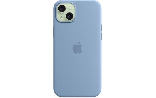 Apple - Coque pour iPhone 15 Plus - silicone - bleu d'hiver - avec MagSafe