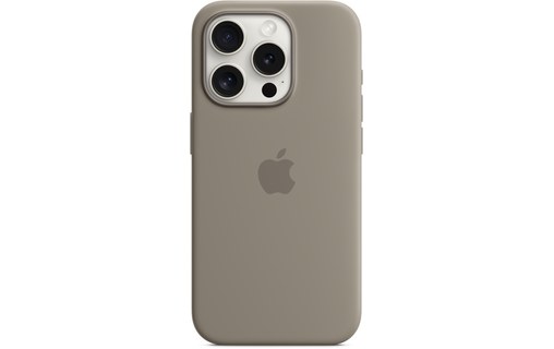 Apple - Coque pour iPhone 15 Pro - silicone - argile - avec MagSafe