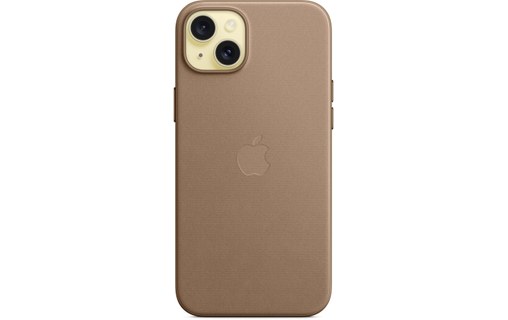 Apple - Coque pour iPhone 15 Plus - tissage fin - Taupe - avec MagSafe