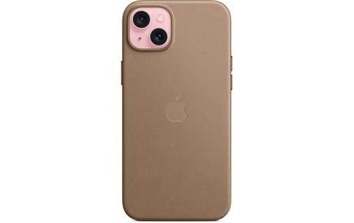 Apple - Coque pour iPhone 15 Plus - tissage fin - Taupe - avec MagSafe