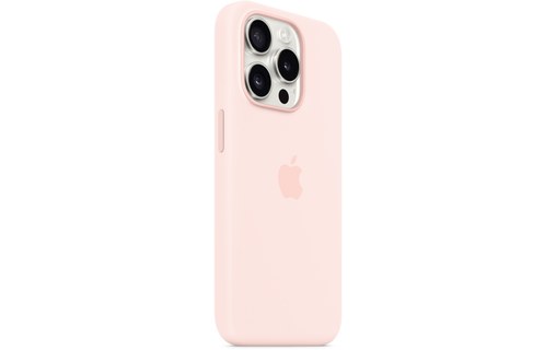 Apple - Coque pour iPhone 15 Pro - silicone - Rose pâle - avec MagSafe