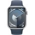 Apple Watch Series 9 4G 45mm Aluminium argent, Bracelet Sport Bleu orage - M/L