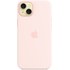 Apple - Coque pour iPhone 15 Plus - silicone - Rose pâle - avec MagSafe
