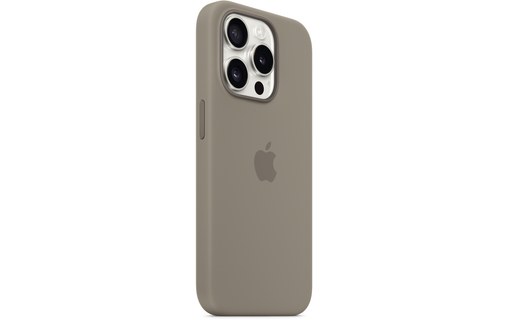 Apple - Coque pour iPhone 15 Pro - silicone - argile - avec MagSafe