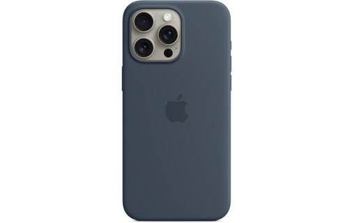 Apple - Coque pour iPhone 15 Pro Max - silicone - bleu orage - avec MagSafe