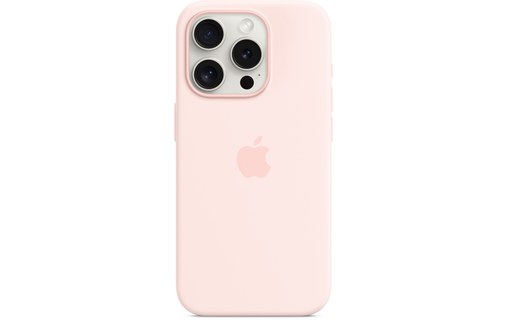 Apple - Coque pour iPhone 15 Pro - silicone - Rose pâle - avec MagSafe