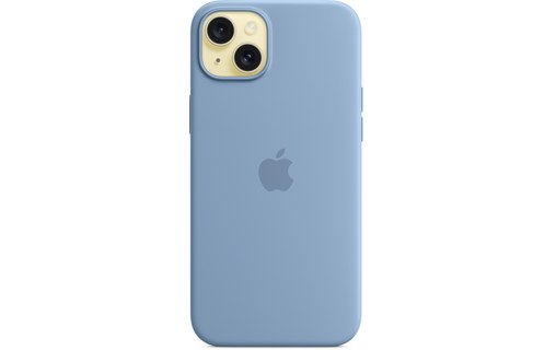Apple - Coque pour iPhone 15 Plus - silicone - bleu d'hiver - avec MagSafe