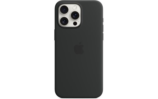Apple - Coque pour iPhone 15 Pro Max - silicone - noir - avec MagSafe