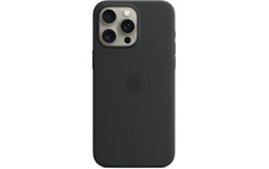 Apple - Coque pour iPhone 15 Pro Max - silicone - noir - avec MagSafe