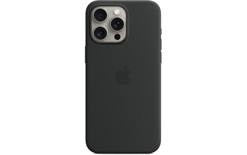 Apple - Coque pour iPhone 15 Pro Max - silicone - noir - avec MagSafe