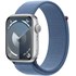Apple Watch Series 9 GPS 45mm Aluminium argent, Boucle Sport Bleu orage