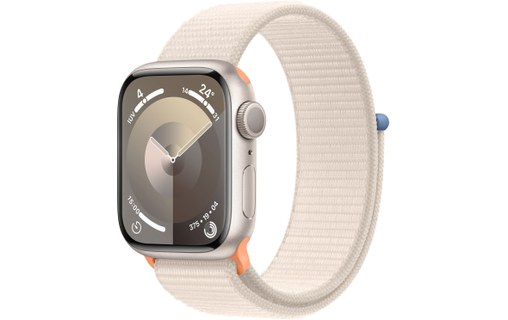 Apple Watch Series 9 GPS 41mm Aluminium lumière stellaire, Boucle Sport