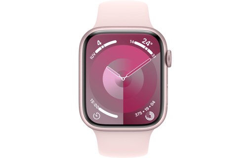 Apple Watch Series 9 GPS + Cellular 45mm Aluminium rose, Bracelet Sport - M/L
