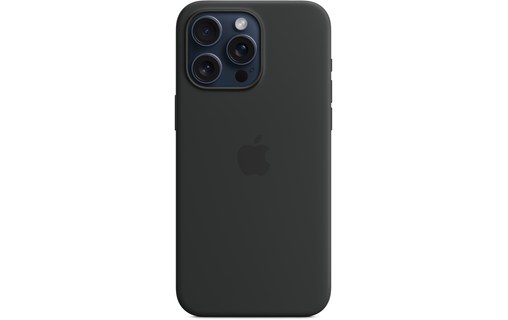 Apple - Coque pour iPhone 15 Pro Max - silicone - noir - avec MagSafe