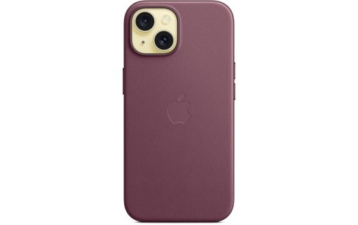 Apple - Coque pour iPhone 15 - tissage fin - Mûre avec MagSafe