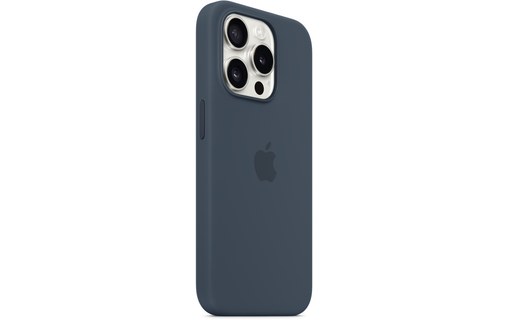 Apple - Coque pour iPhone 15 Pro - silicone - bleu orage - avec MagSafe