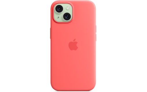Apple - Coque pour iPhone 15 - silicone - goyave - avec MagSafe