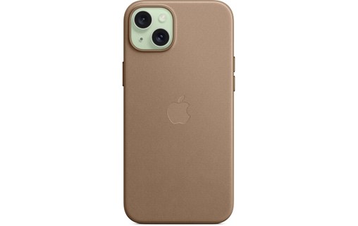 Apple - Coque pour iPhone 15 Plus - tissage fin - Taupe - avec MagSafe