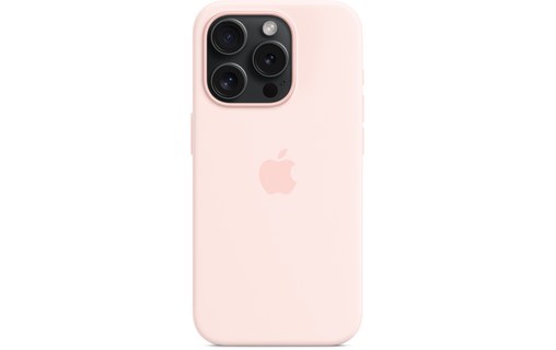 Apple - Coque pour iPhone 15 Pro - silicone - Rose pâle - avec MagSafe