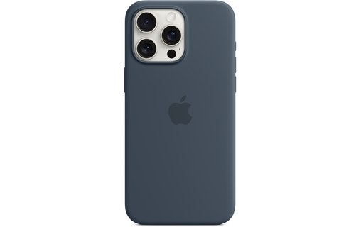 Apple - Coque pour iPhone 15 Pro Max - silicone - bleu orage - avec MagSafe