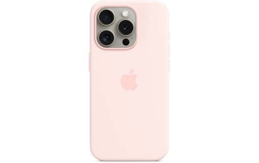 Apple - Coque pour iPhone 15 Pro - silicone - Rose pâle - avec MagSafe