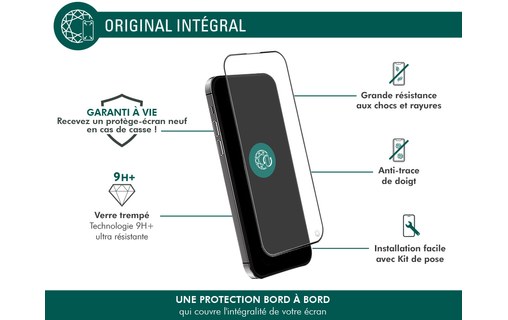 Protection d'écran verre trempé iPhone 15 Pro 2.5D - Force Glass Original
