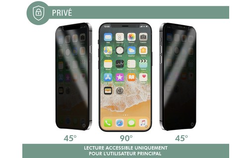 Protection d'écran Privacy iPhone 15 Plus 2.5D - Force Glass
