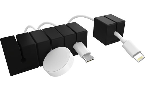 Lot de 4 passe-câbles aimantés - Noir - Gestion des câbles - Function101