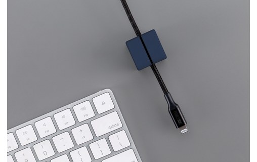 Lot de 4 passe-câbles aimantés - Bleu - Gestion des câbles - Function101