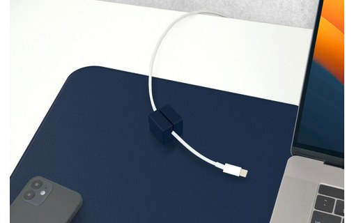 Lot de 4 passe-câbles aimantés - Bleu - Gestion des câbles - Function101