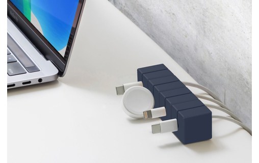 Lot de 4 passe-câbles aimantés - Bleu - Gestion des câbles - Function101