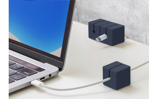 Lot de 4 passe-câbles aimantés - Bleu - Gestion des câbles - Function101