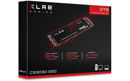 PNY XLR8 CS3030 2 To - SSD M.2 2280 NVMe PCIe 3.0 TLC
