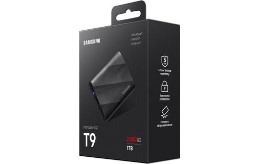 Samsung T9 1 To USB-C & USB-A - Noir - SSD externe portable