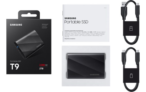 Samsung T9 2 To USB-C & USB-A - Noir - SSD externe portable