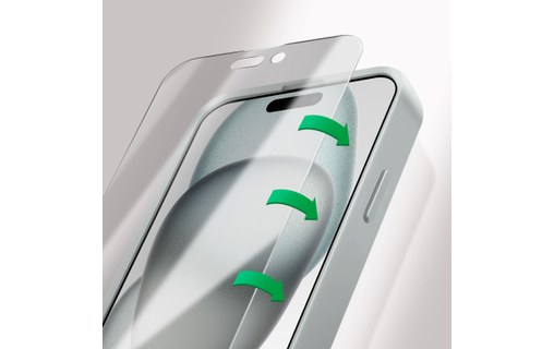 Verre Trempé pour iPhone 15 Plus Dureté 9H Anti-espion 4smarts Second Glass