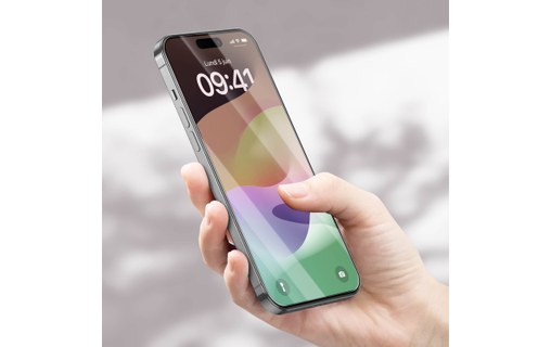 Verre Trempé pour iPhone 15 Pro Max Dureté 9H 4smarts Second Glass Transparent