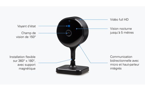 Eve Cam - Caméra intérieure intelligente Apple Homekit Wi-Fi 1080p