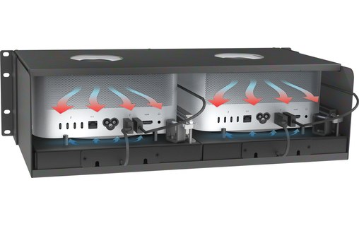 Système de montage rack 19" 3U pour 2 Mac Studio - Sonnet RackMac Studio