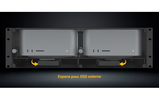 Système de montage rack 19" 3U pour 2 Mac Studio - Sonnet RackMac Studio