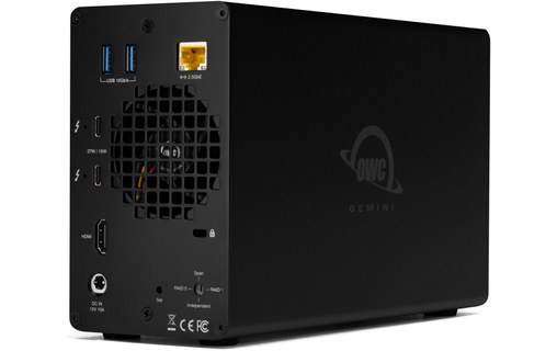 Boîtier RAID 2 baies Thunderbolt 3 - 2,5"/3,5" SATA/U.2 - OWC Gemini