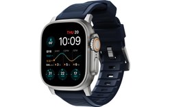 Bracelet pour Apple Watch 42/44/45/49 mm - Bleu/Argent - Nomad Rugged Band