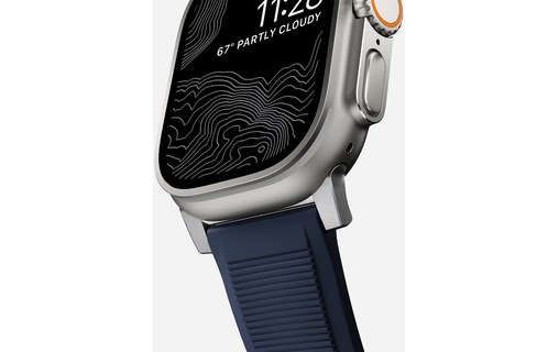 Bracelet pour Apple Watch 42/44/45/49 mm - Bleu/Argent - Nomad Rugged Band