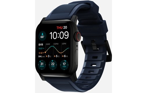 Bracelet pour Apple Watch 42/44/45/49 mm - Bleu/Noir - Nomad Rugged Band
