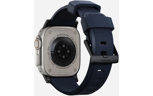 Bracelet pour Apple Watch 42/44/45/49 mm - Bleu/Noir - Nomad Rugged Band
