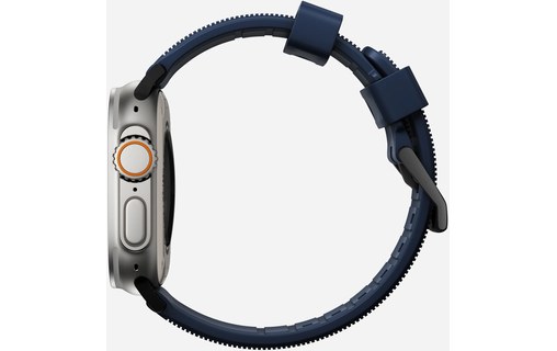 Bracelet pour Apple Watch 42/44/45/49 mm - Bleu/Noir - Nomad Rugged Band