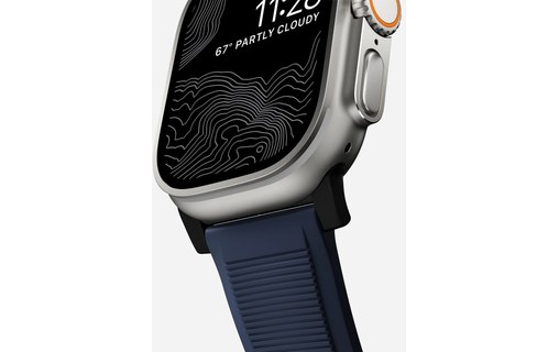 Bracelet pour Apple Watch 42/44/45/49 mm - Bleu/Noir - Nomad Rugged Band