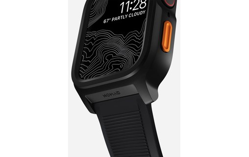 Bracelet avec coque pour Apple Watch 44/45 mm - Noir - Nomad Rugged Case