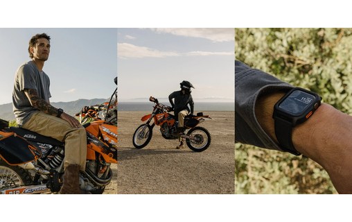 Bracelet avec coque pour Apple Watch 44/45 mm - Noir - Nomad Rugged Case