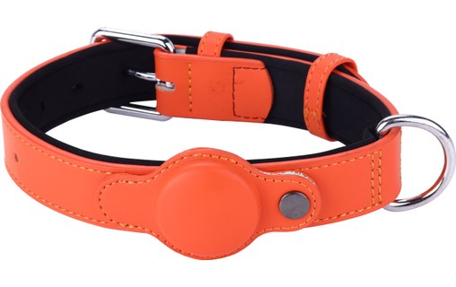 MiLi collier pour chien (L) avec tracker compatible Apple Localiser -  Orange - Traceur & Collier GPS - MILI